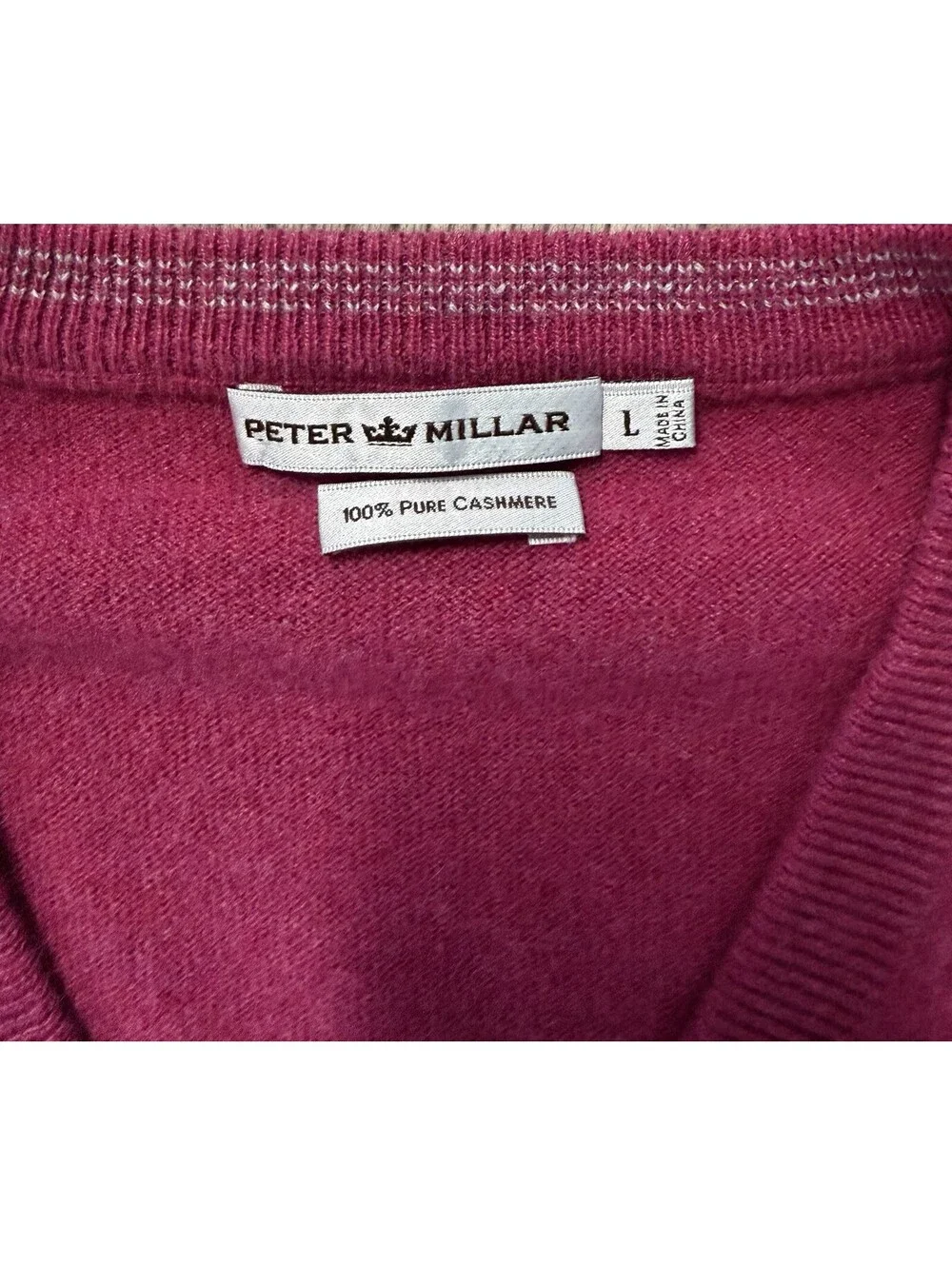 Peter Millar men's V-neck cashmere sweater Sz L